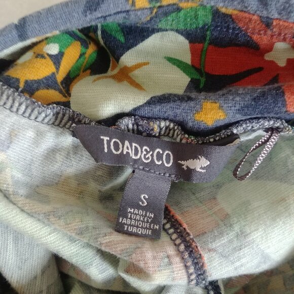 Toad & Co organic cotton tencel stretch relaxed cropped lounge pants blue Small - Picture 11 of 16